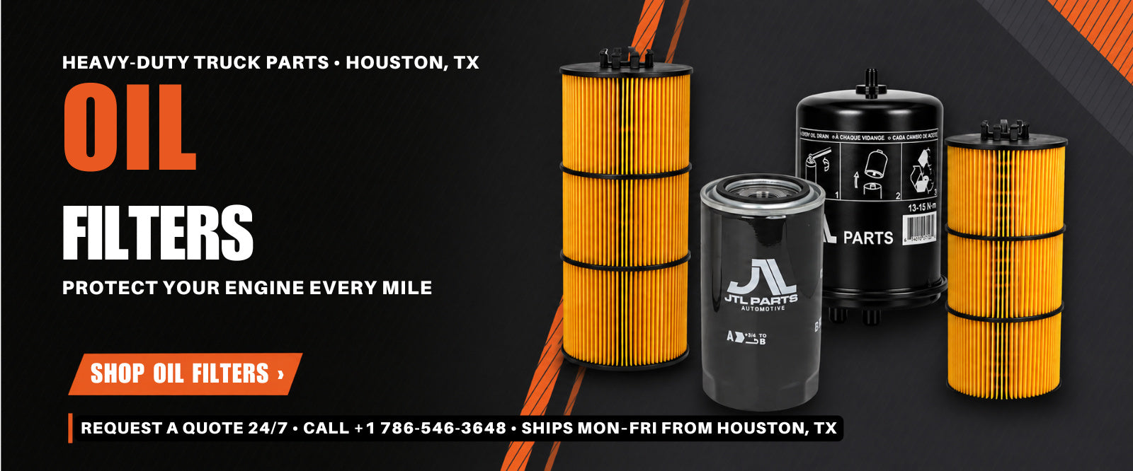 Heavy-duty truck engine oil filters - Shop oil filters at JTL Parts Houston TX