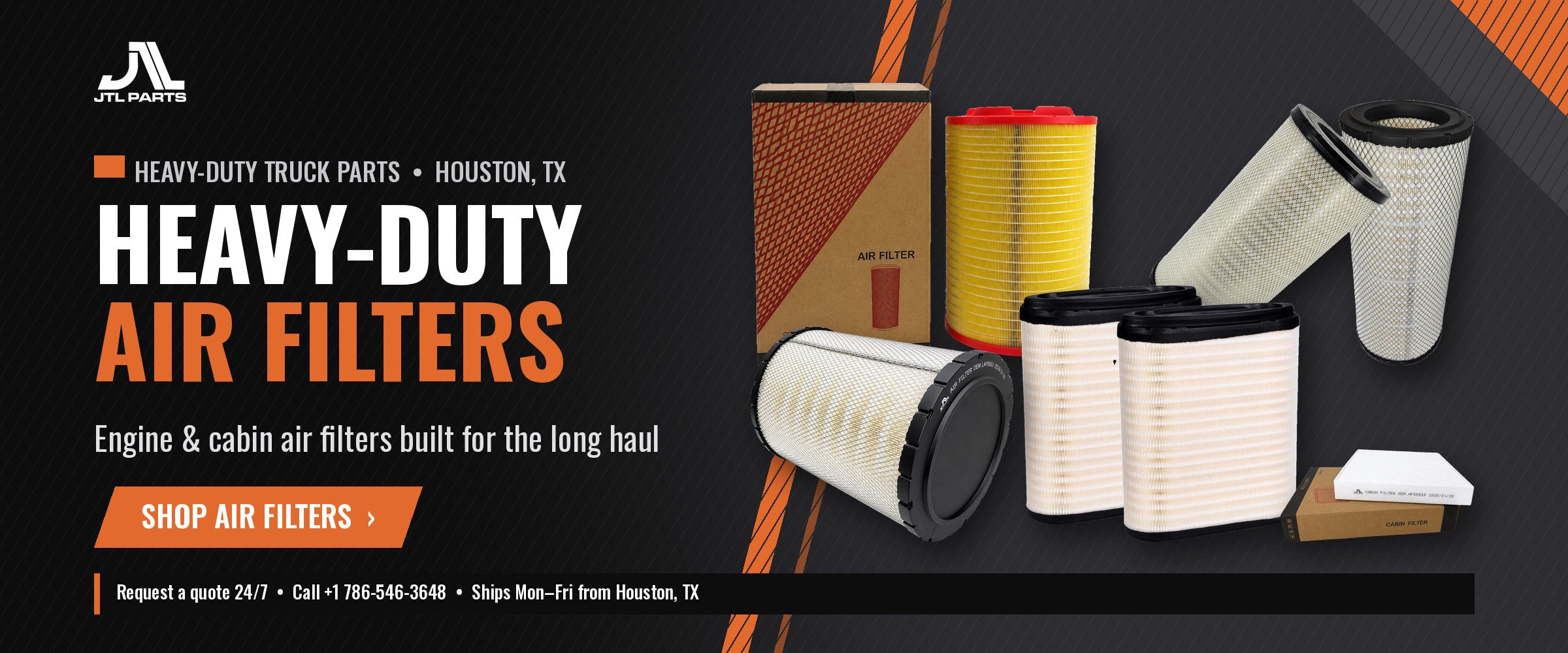 Heavy-duty truck engine air filters - Shop air filters at JTL Parts Houston TX