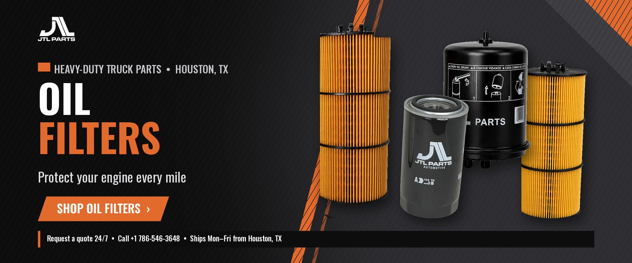 Heavy-duty truck engine oil filters - Shop oil filters at JTL Parts Houston TX
